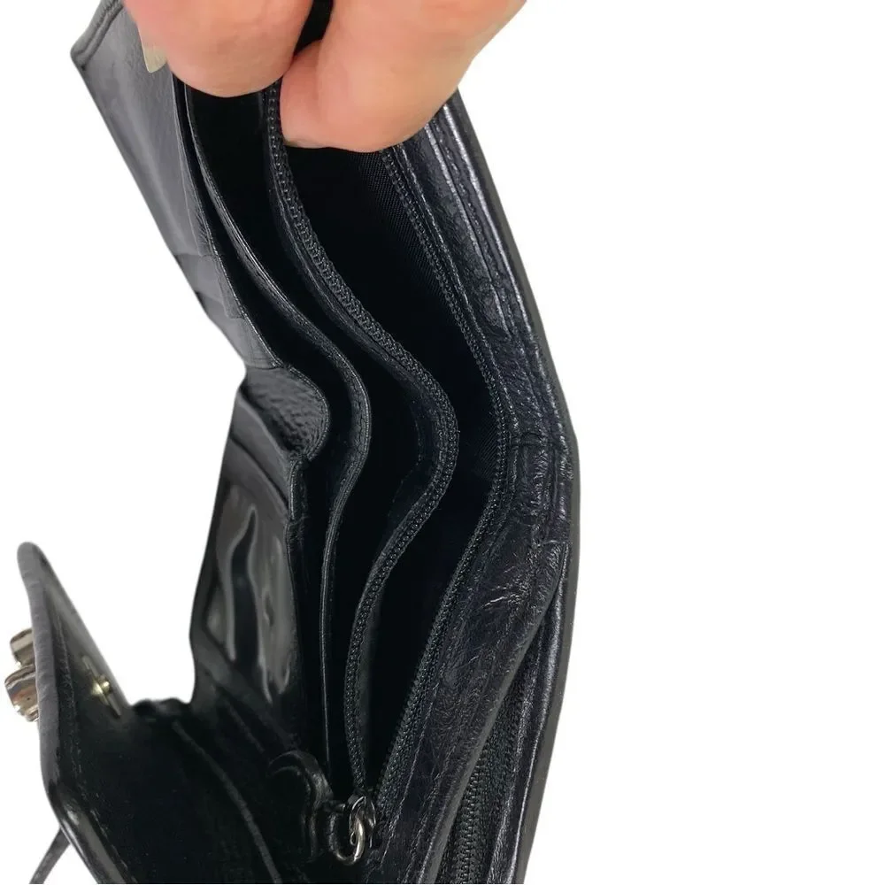 Brighton Cross body Wallet Black leather